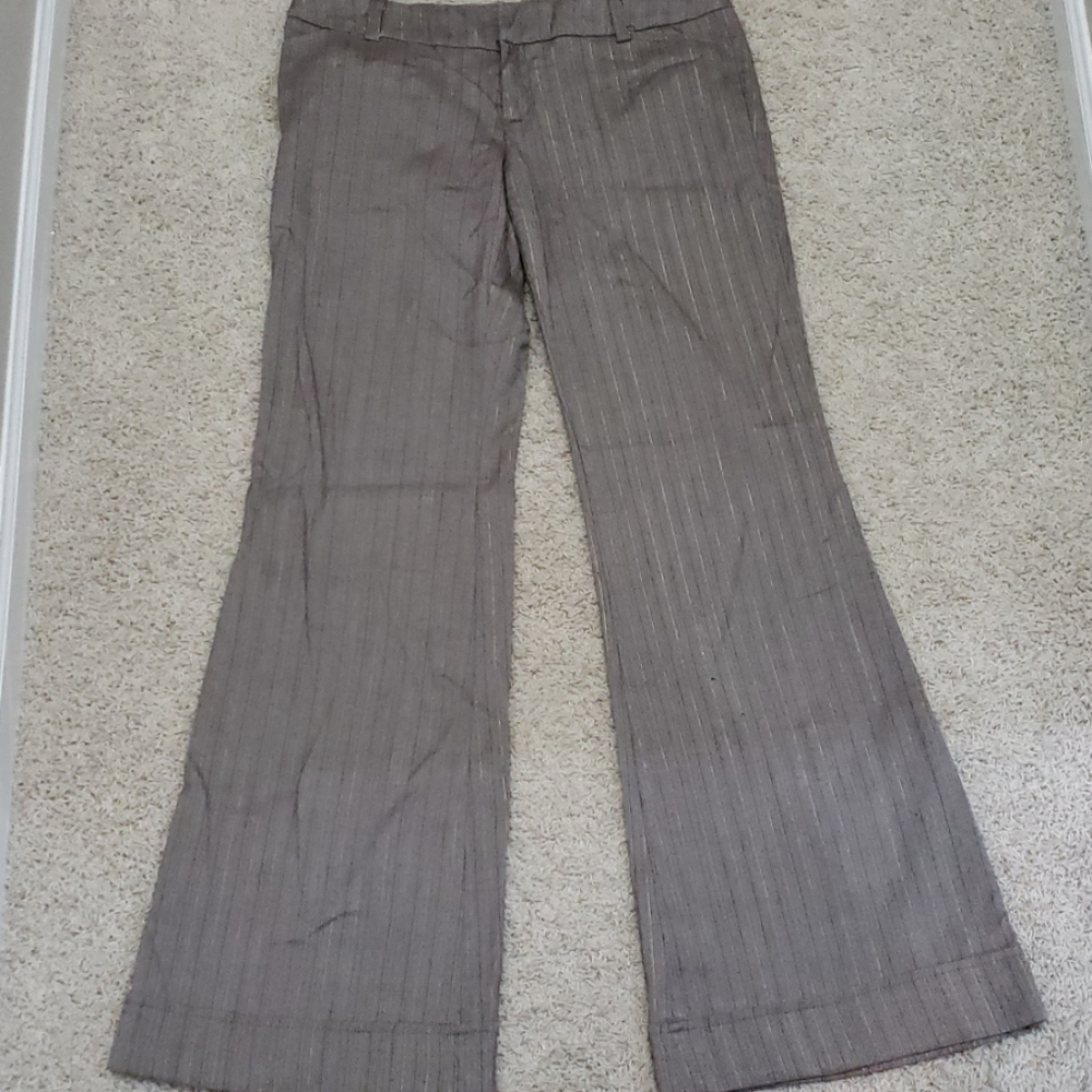Wide Leg Pinstripe Dress Pants